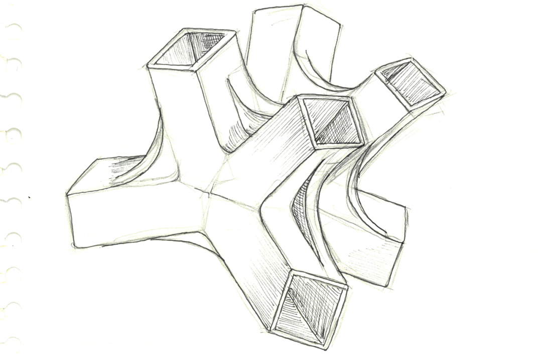 只用一個(gè)3D打印的中央結(jié)，就能將木條固定成躺椅 圖片